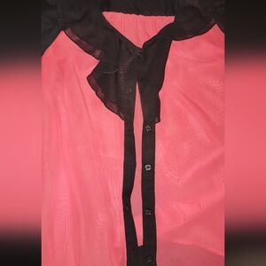 Pink and black chiffon top